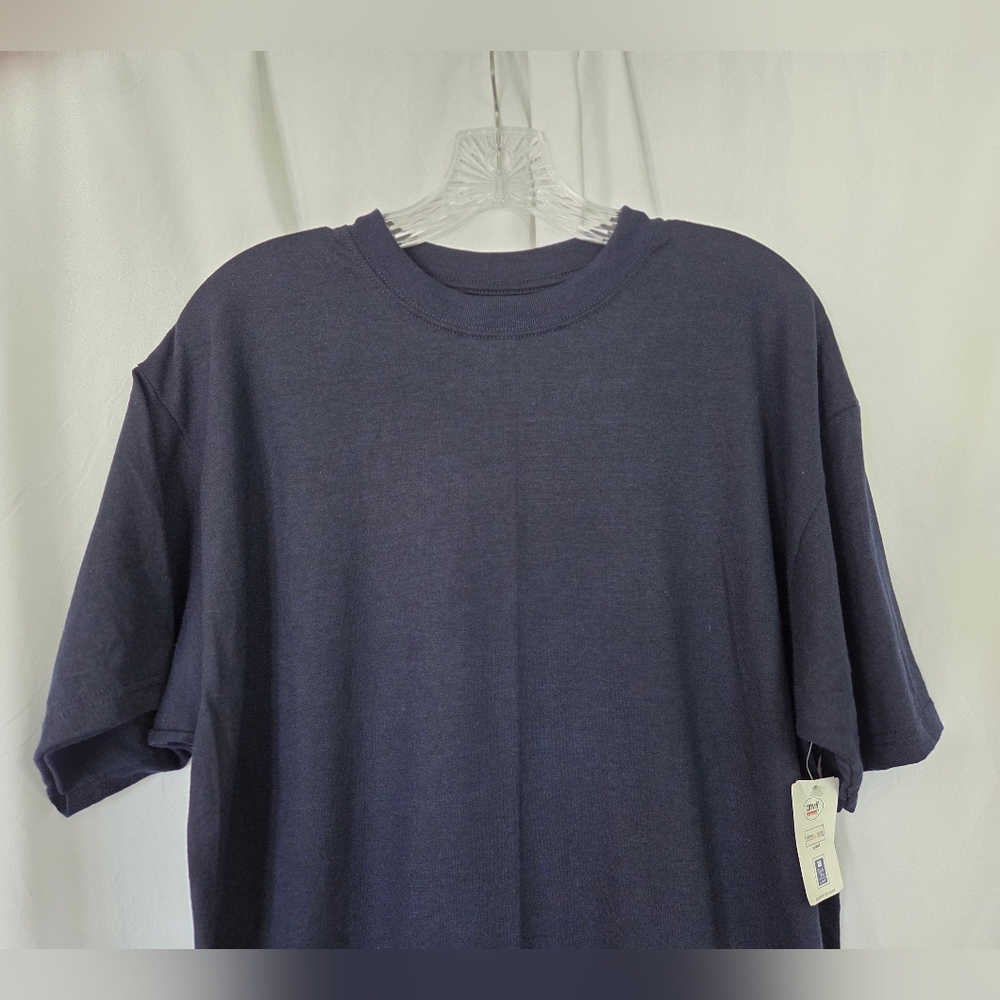 Anvil Dri Release NWT Men's Navy Short Sleeve Tee Size L - Picture 3 of 5